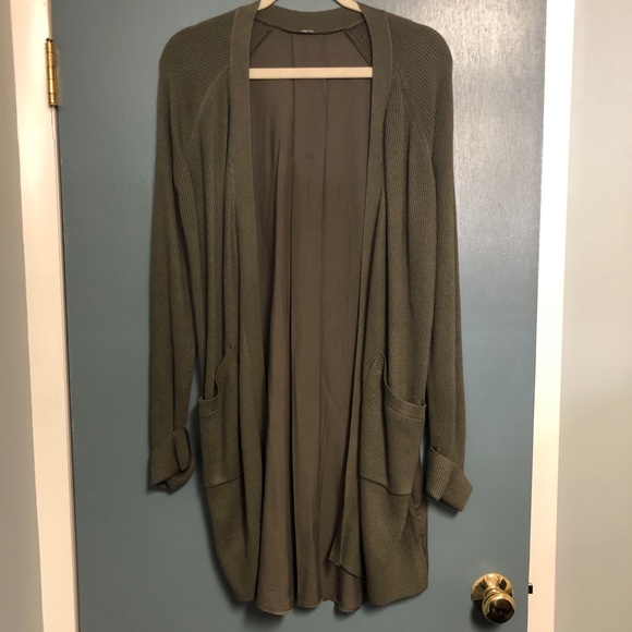 lululemon athletica Sweaters - Lululemon Olive Green Long Cardigan Size S